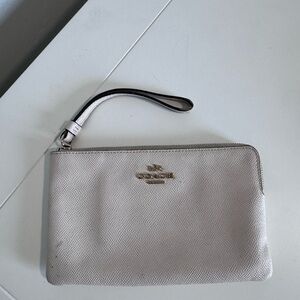 Coach Metallic Silver Wristlet